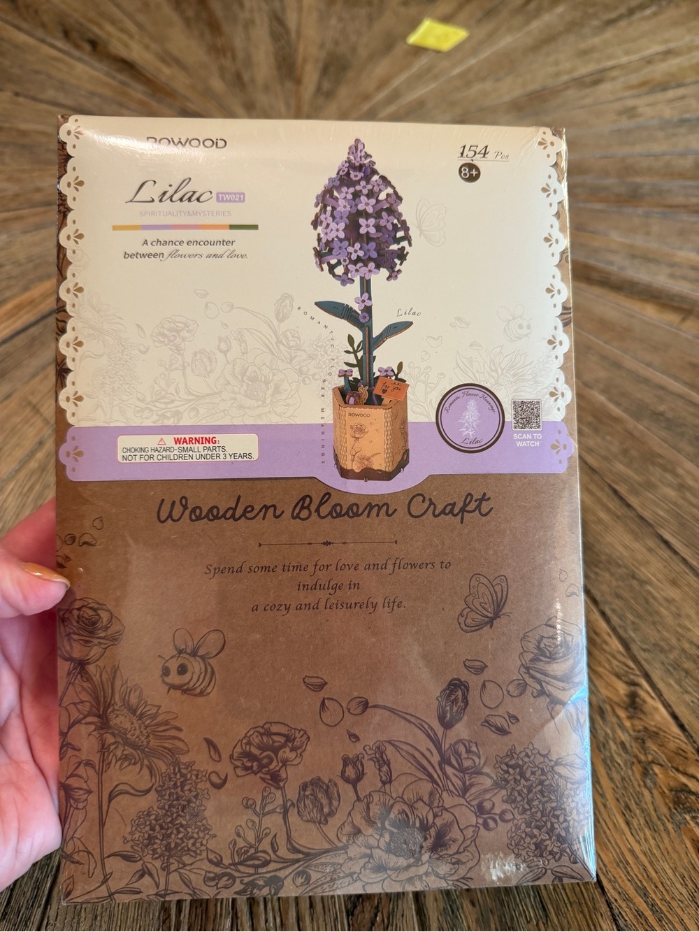 New Robotime Rowood Lilac TW021 3D Wooden Flower Puzzle DIY Craft Kit 154pc